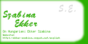 szabina ekker business card